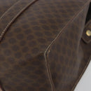 CELINE Macadam Canvas Tote Bag PVC Leather Brown Gold Auth mr2848-10