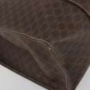 CELINE Macadam Canvas Tote Bag PVC Leather Brown Gold Auth mr2848-11