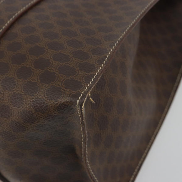 CELINE Macadam Canvas Tote Bag PVC Leather Brown Gold Auth mr2848