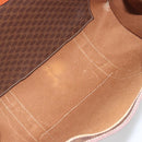 CELINE Macadam Canvas Tote Bag PVC Leather Brown Gold Auth mr2848-18