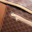 CELINE Macadam Canvas Tote Bag PVC Leather Brown Gold Auth mr2848-21