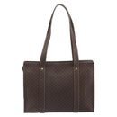 CELINE Macadam Canvas Tote Bag PVC Leather Brown Gold Auth mr2848-3