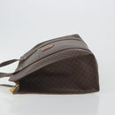 CELINE Macadam Canvas Tote Bag PVC Leather Brown Gold Auth mr2848-5