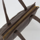 CELINE Macadam Canvas Tote Bag PVC Leather Brown Gold Auth mr2848-6