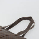 CELINE Macadam Canvas Tote Bag PVC Leather Brown Gold Auth mr2848-8