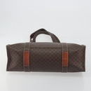 CELINE Macadam Canvas Tote Bag PVC Leather Brown Gold Auth mr2848-9