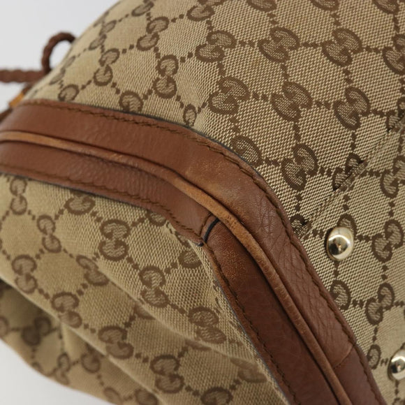 GUCCI GG Canvas Tote Bag Beige Gold 269945 Auth mr2849