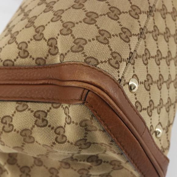 GUCCI GG Canvas Tote Bag Beige Gold 269945 Auth mr2849