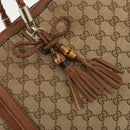 GUCCI GG Canvas Tote Bag Beige Gold 269945 Auth mr2849-15