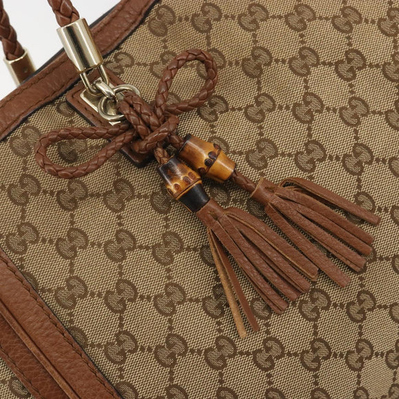 GUCCI GG Canvas Tote Bag Beige Gold 269945 Auth mr2849