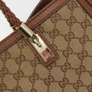 GUCCI GG Canvas Tote Bag Beige Gold 269945 Auth mr2849-16