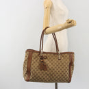GUCCI GG Canvas Tote Bag Beige Gold 269945 Auth mr2849-27