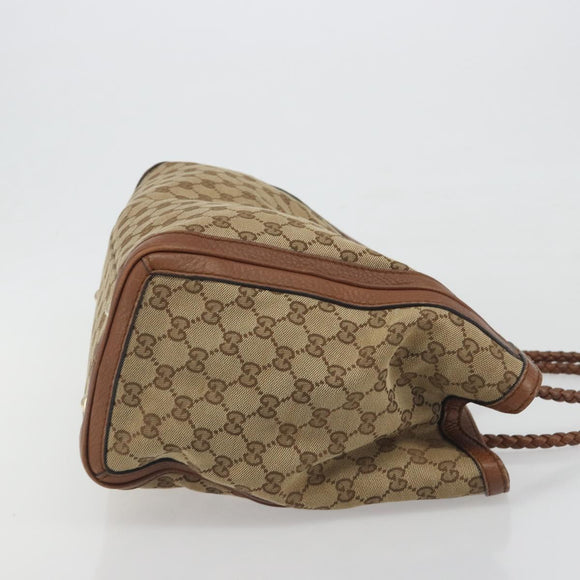 GUCCI GG Canvas Tote Bag Beige Gold 269945 Auth mr2849