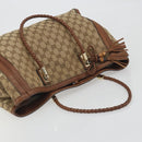 GUCCI GG Canvas Tote Bag Beige Gold 269945 Auth mr2849-6