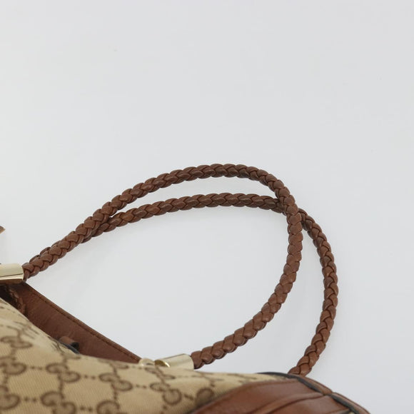 GUCCI GG Canvas Tote Bag Beige Gold 269945 Auth mr2849