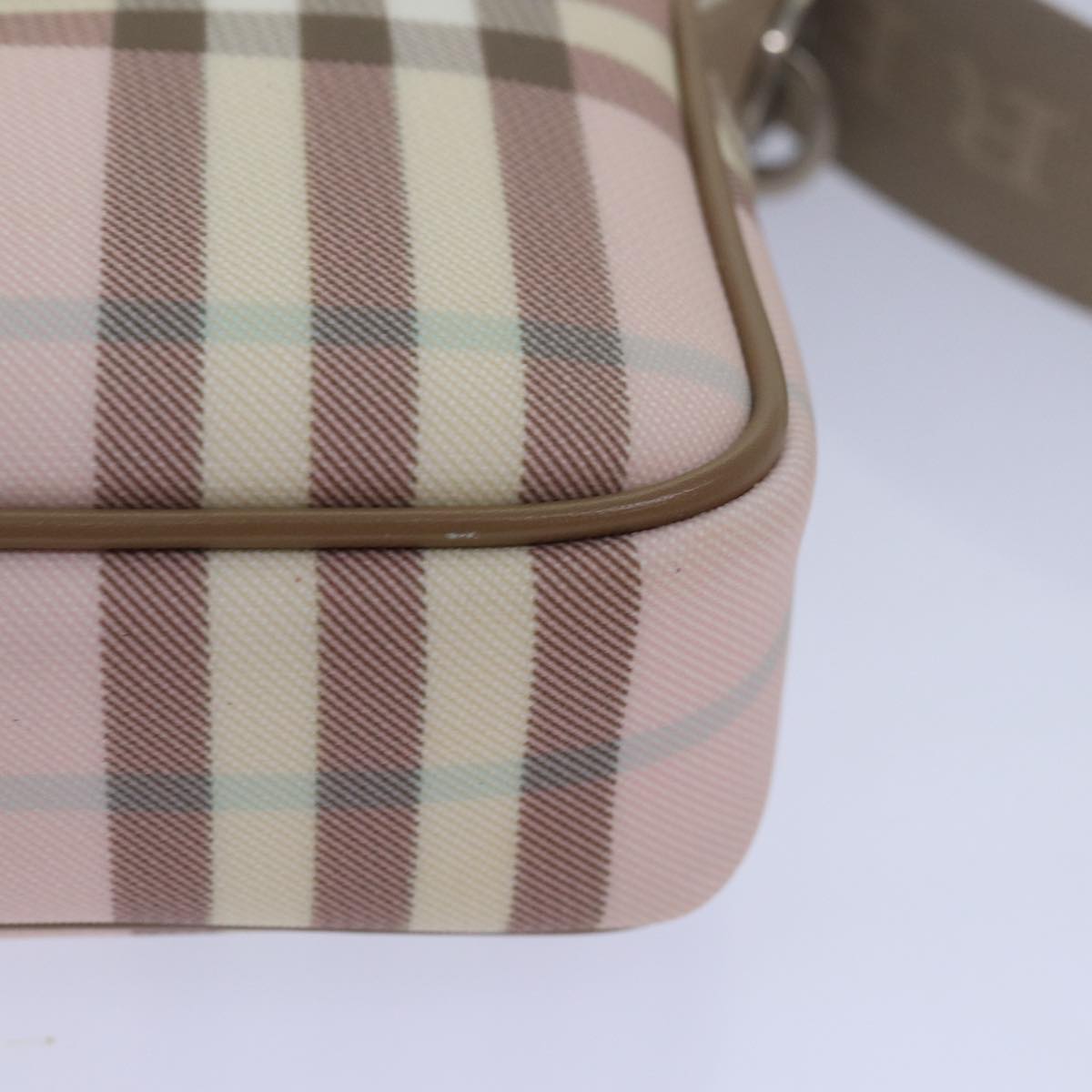 BURBERRY Nova Check Shoulder Bag Coated Canvas Pink Auth mr285