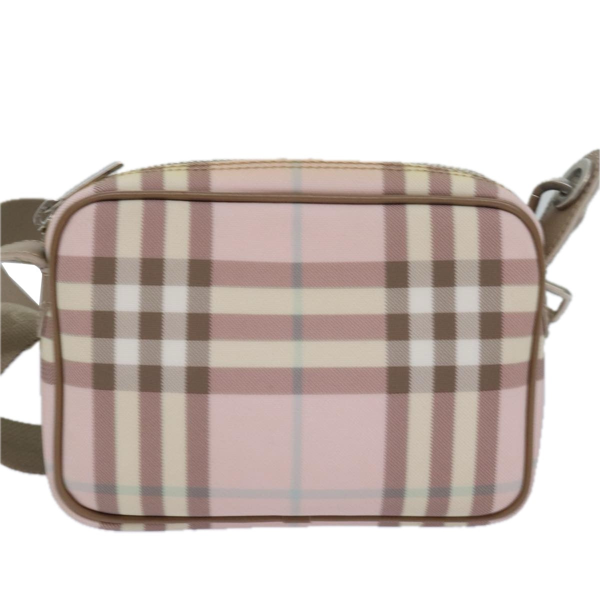 BURBERRY Nova Check Shoulder Bag Coated Canvas Pink Auth mr285 - 0