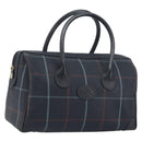 BURBERRY Mini Boston Bag PVC Navy Gold Auth mr2850-1