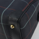 BURBERRY Mini Boston Bag PVC Navy Gold Auth mr2850-10