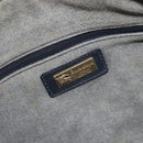 BURBERRY Mini Boston Bag PVC Navy Gold Auth mr2850-18