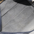 BURBERRY Mini Boston Bag PVC Navy Gold Auth mr2850-19