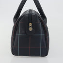 BURBERRY Mini Boston Bag PVC Navy Gold Auth mr2850-5