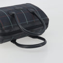 BURBERRY Mini Boston Bag PVC Navy Gold Auth mr2850-7
