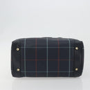 BURBERRY Mini Boston Bag PVC Navy Gold Auth mr2850-9