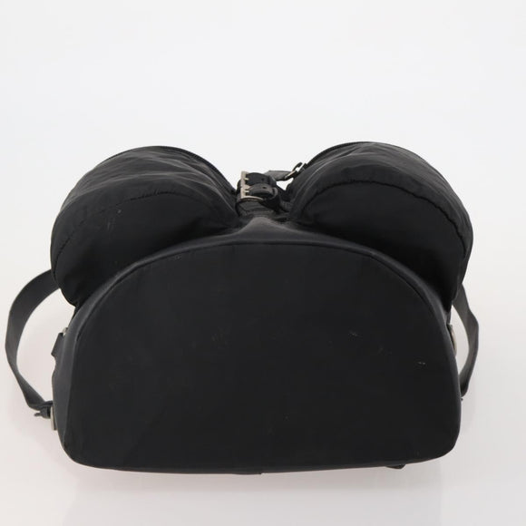 PRADA Backpack Nylon Black Silver Auth mr2851