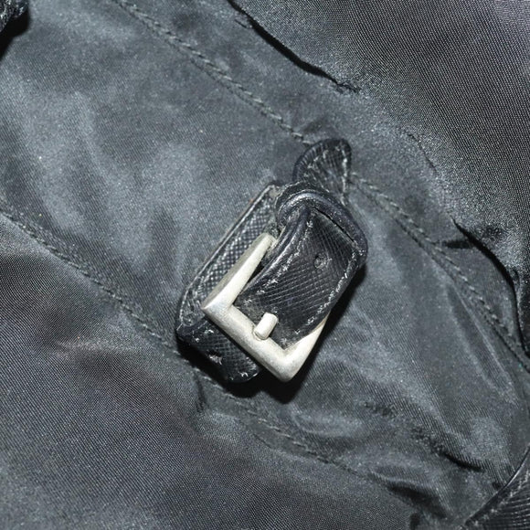 PRADA Backpack Nylon Black Silver Auth mr2851