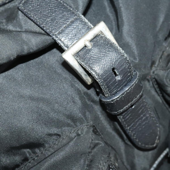 PRADA Backpack Nylon Black Silver Auth mr2851