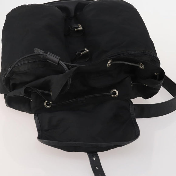 PRADA Backpack Nylon Black Silver Auth mr2851