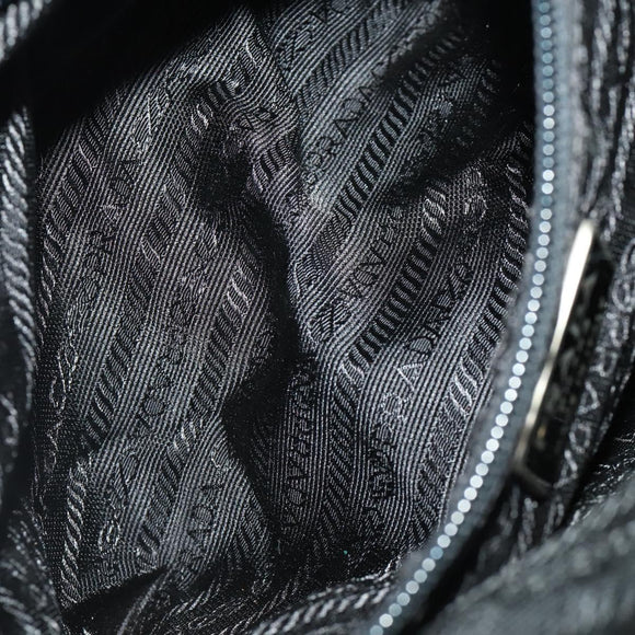 PRADA Backpack Nylon Black Silver Auth mr2851