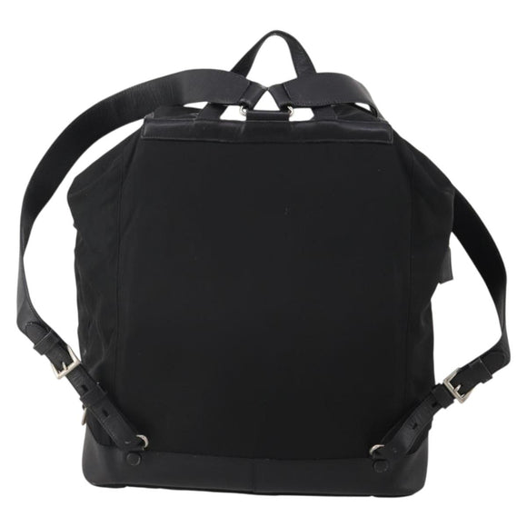 PRADA Backpack Nylon Black Silver Auth mr2851
