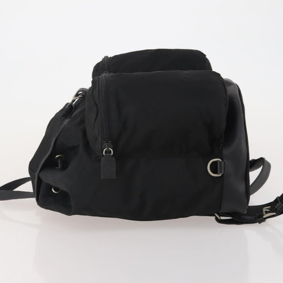 PRADA Backpack Nylon Black Silver Auth mr2851