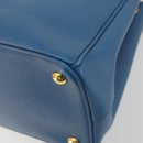 PRADA Shoulder Bag Safiano Leather 2way Blue Gold Auth mr2852V-12