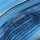 PRADA Shoulder Bag Safiano Leather 2way Blue Gold Auth mr2852V-18