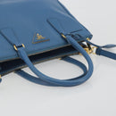 PRADA Shoulder Bag Safiano Leather 2way Blue Gold Auth mr2852V-7