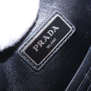 PRADA Clutch Bag Safiano Leather Black Silver Auth mr2853-14