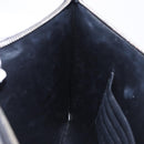 PRADA Clutch Bag Safiano Leather Black Silver Auth mr2853-17