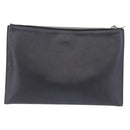 PRADA Clutch Bag Safiano Leather Black Silver Auth mr2853-3