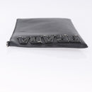 PRADA Clutch Bag Safiano Leather Black Silver Auth mr2853-5