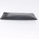 PRADA Clutch Bag Safiano Leather Black Silver Auth mr2853-7