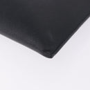 PRADA Clutch Bag Safiano Leather Black Silver Auth mr2853-9