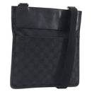 GUCCI GG Canvas Shoulder Bag Black Silver 27639 Auth mr2854-1