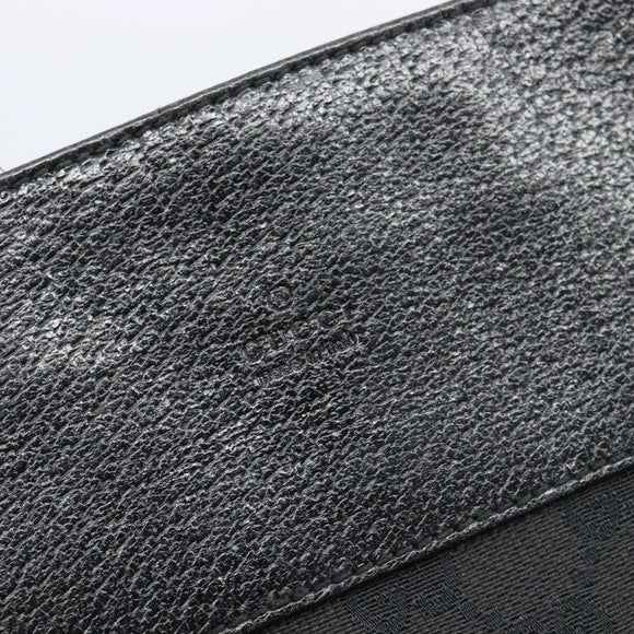 GUCCI GG Canvas Shoulder Bag Black Silver 27639 Auth mr2854
