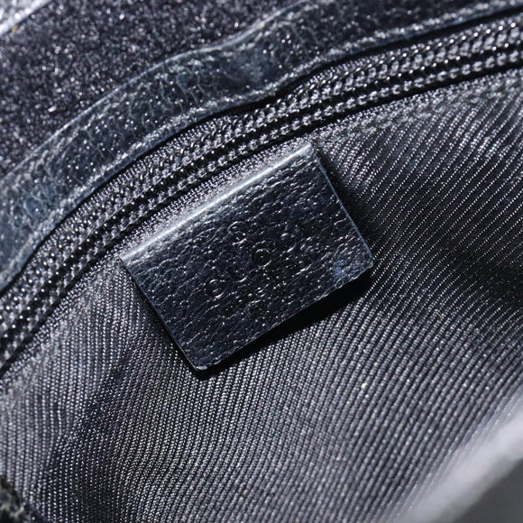 GUCCI GG Canvas Shoulder Bag Black Silver 27639 Auth mr2854