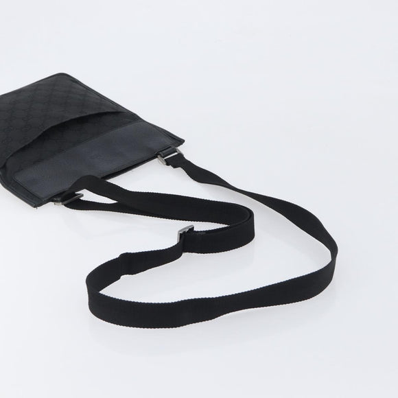 GUCCI GG Canvas Shoulder Bag Black Silver 27639 Auth mr2854