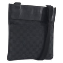 GUCCI GG Canvas Shoulder Bag Black Silver 27639 Auth mr2857-1