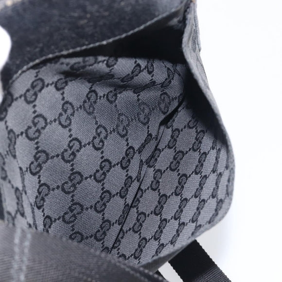GUCCI GG Canvas Shoulder Bag Black Silver 27639 Auth mr2857